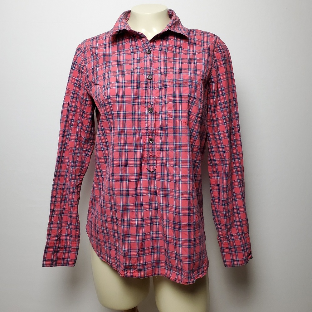 J. CREW RED PLAID LONG SLEEVES SIZE 4